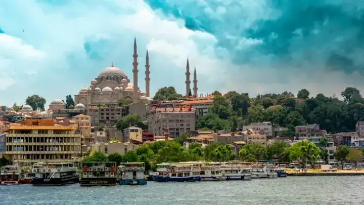 Istanbul's skyline with the Suleymaniye Mosque above the Golden Horn